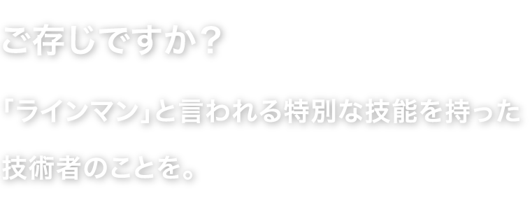 「ラインマン」特別な技能を持った技術者